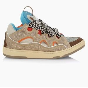 Lanvin Crystal Suede Curb Sneakers